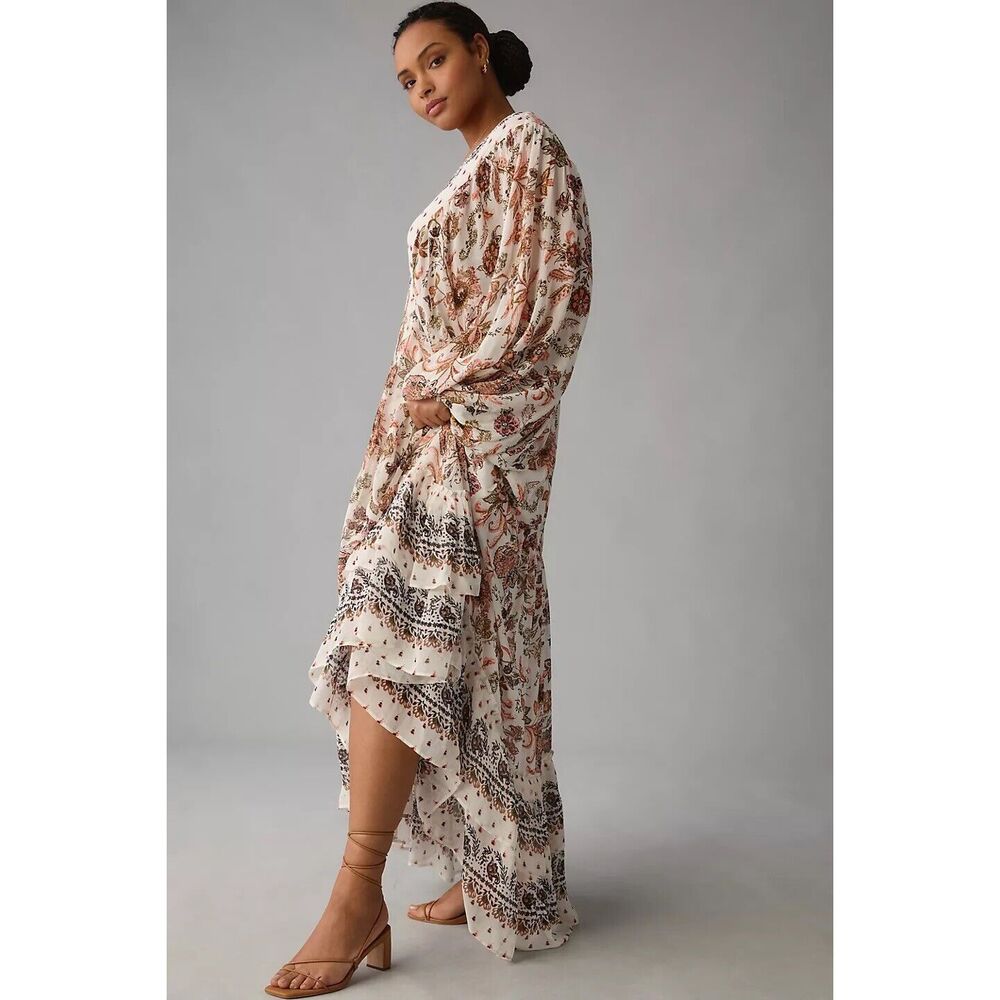 Anthropologie V-Neck Long-Sleeve Maxi Dress - Picture 10 of 14